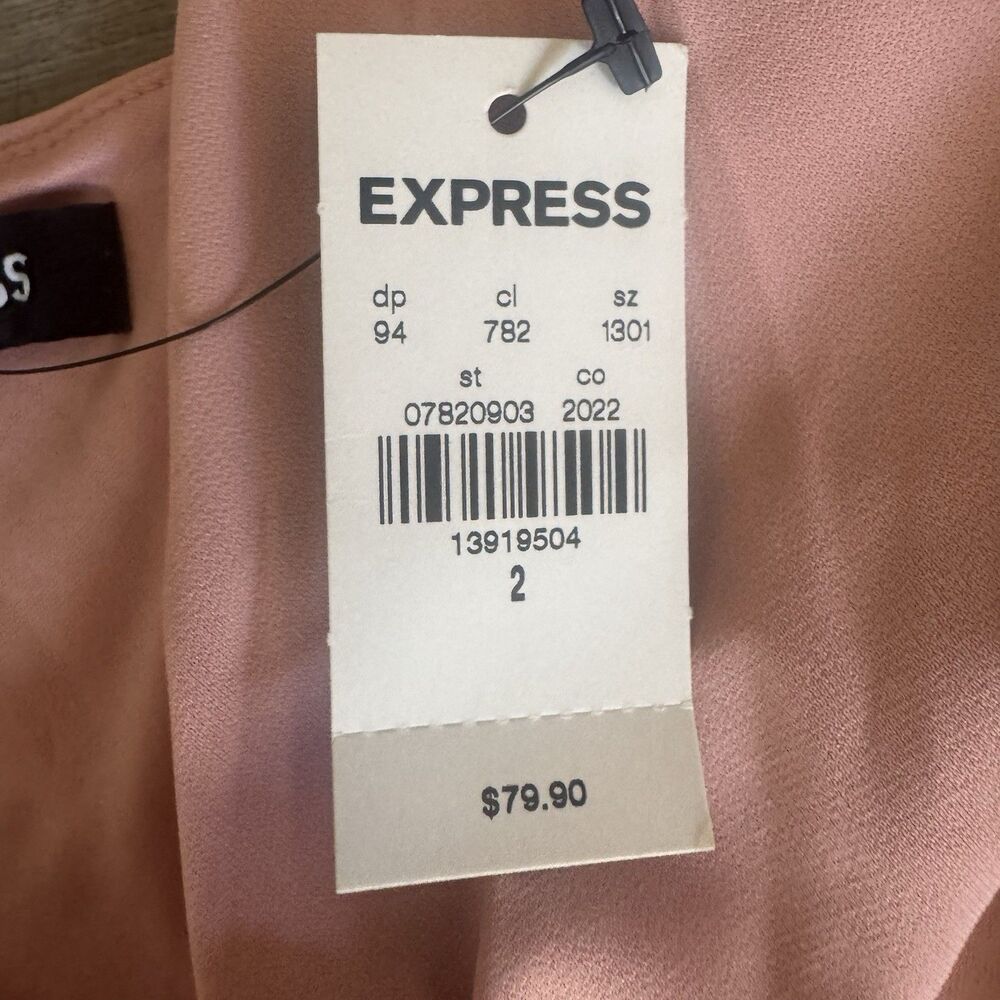 NWT Express Maxi Slip Dress 2 Light Pink Wedding Guest Y2K Fairy Prom Vacation - Picture 4 of 16